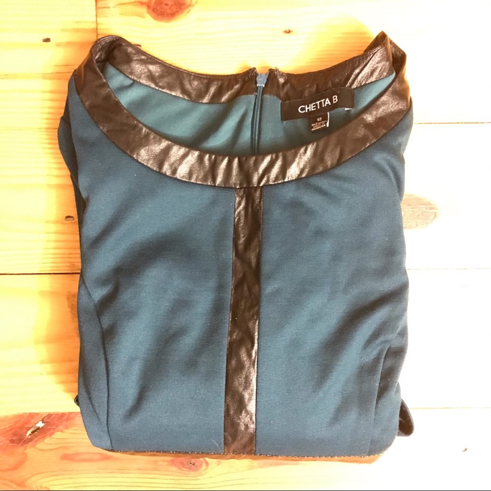 Chetta B Teal Black Mod Dress, EUC, 12 - Picture 15 of 15